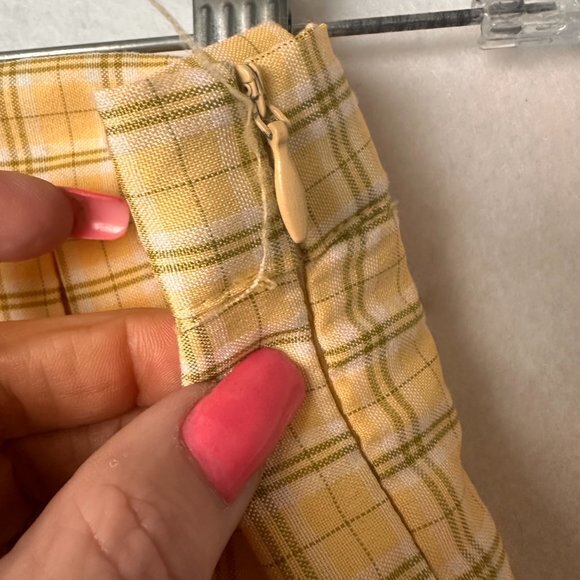 Cali 1850 Skirt Med yellow Plaid Pleated‎ School Girl Preppy Academia coquette - Picture 2 of 4